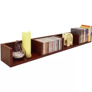 VIRGIL - 108 CD / 72 DVD / Bluray / Media Wall Storage Shelf - Mahogany - Mahogany