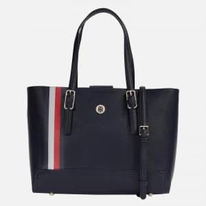 Tommy Hilfiger Womens Honey Med Tote Corp - Corporate Mix