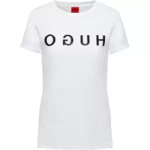 Hugo Logo Short Sleeve T Shirt - White