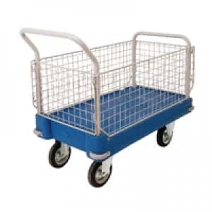 Slingsby Plastic Platform Truck 2 End 2 Mesh Sides Blue 308502