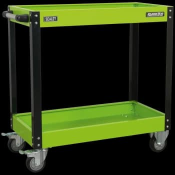Sealey 2 Shelf Trolley Green & Black