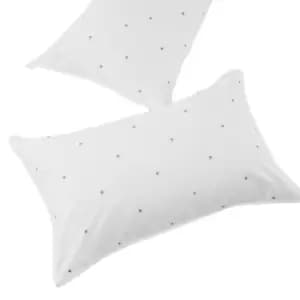 The Linen Yard Strand Pillowcase Set (Pack of 2) (One Size) (White/Grey)