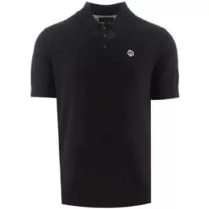 Ted Baker Dark Navy Haworth Short Sleeve Knitted Polo Shirt