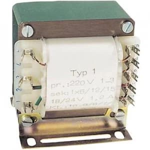 Isolation transformer 1 x 230 V 1 x 3 V AC 6 V AC 9 V AC 12 V AC 15 V AC 18 V AC 21 V