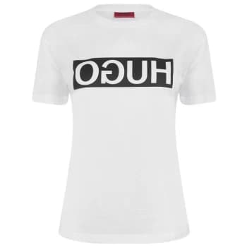 HUGO Demali Reverse Logo T Shirt - White