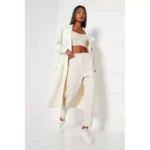 I Saw It First Petite Woven High Waisted Wide Leg Trouser - Brown