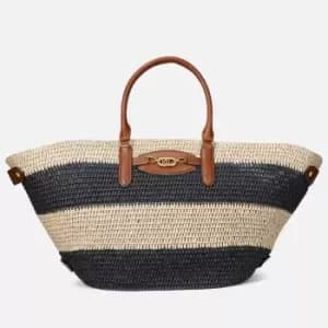 Lauren Ralph Lauren Womens Daphney 40-Tote Bag-Medium - Natural/Black/Lauren Tan