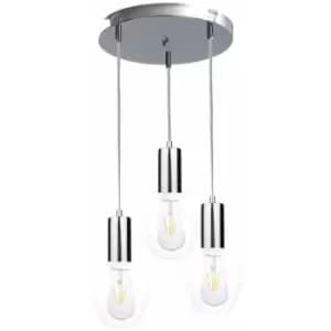 Keter Verre Cluster Pendant Ceiling Light Silver, 30cm, 3x E27