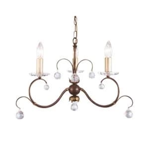 Chandelier 3 Light Bronze Patina Finish, E14