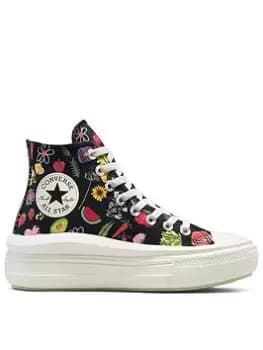 Converse Chuck Taylor All Star Move Hi, Black, Size 3, Women