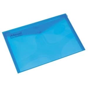 Rexel A4 Popper Wallets Blue - 1 x Pack of 5 Wallets