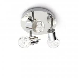 Spa Bubble LED 3 Light Bathroom Ceiling Light Chrome