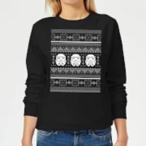 Star Wars Stormtrooper Knit Womens Christmas Sweatshirt - Black