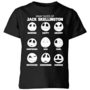 The Nightmare Before Christmas Jack Pumpkin Faces Collection Kids T-Shirt - Black - 11-12 Years