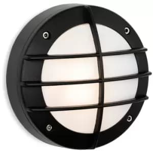Netlighting Nova Wall Light Black with White Polycarbonate Diffuser IP44 - 3823B