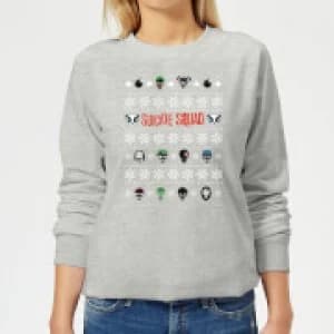 DC Suicide Squad Womens Christmas Sweatshirt - Grey - 3XL