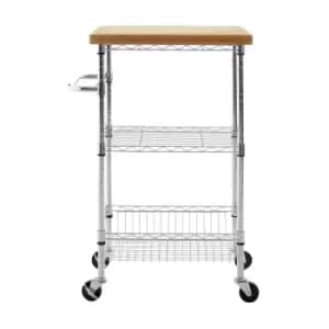 3-Tier Kitchen Trolley in Bamboo/Metal