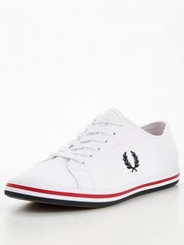 Fred Perry Kingston Twill Plimsolls - White, Size 11, Men