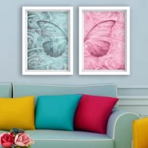 SET_114 Multicolor Decorative Framed Painting (2 Pieces)