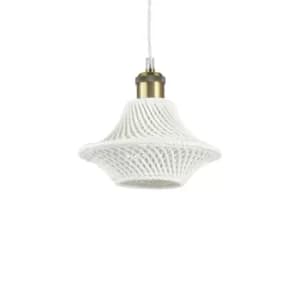 Lugano 1 Light Dome Ceiling Pendant Light White