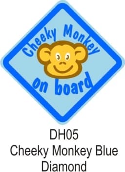 Suction Cup Diamond Window Sign - Blue - Cheeky Monkey- CASTLE PROMOTIONS- DH05