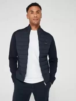 BOSS Medesimo Zip Thru Cardigan, Dark Blue, Size S, Men