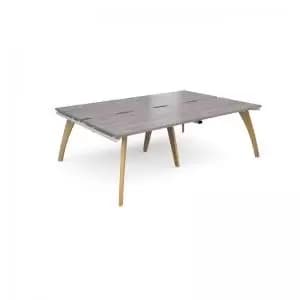 Fuze double back to back desks 2400mm x 1600mm - white frame and grey