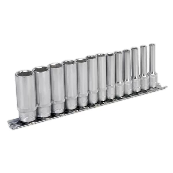 Genuine SEALEY AK2706 Socket Set 13pc 1/4Sq Drive 6pt Deep WallDrive® Metric