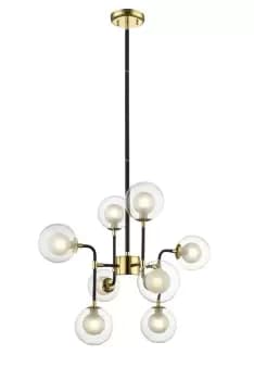 Remy 8 Light Pendant Ceiling Light Gold Black