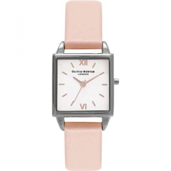 Square Dials Silver & Dusty Pink Watch