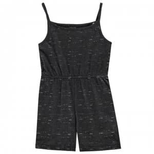 Crafted Junior Girls Jersey Play Suit - Char Marl Glit