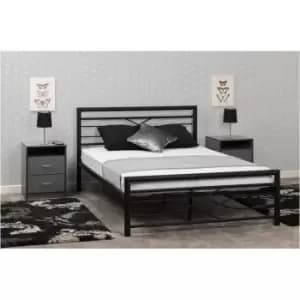 Kelly Metal Bed Black 4ft6 Double - Seconique