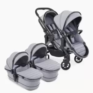 iCandy Peach 7 Pushchair and Carrycot - Twin Light Grey Phantom