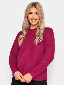 M&Co Petite Petite Stitch Detail Jumper Pink, Size 16-18, Women