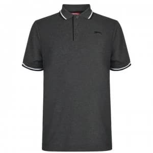 Slazenger Tipped Polo Shirt Mens - Charcoal Marl