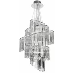 Ceiling Chandelier Pendant Light glass & chrome 24x Bulb Feature Lamp Holder
