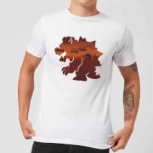 Nintendo Super Mario Bowser Silhouette Mens White T-Shirt - L - Light Grey