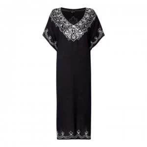 Echo Echo Embroidered Maxi Kaftan - 001 BLACK
