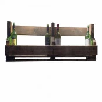 Zexum Handmade Rustic Solid Wood Reclaimed Wine And Glass Rack - 4 Glass