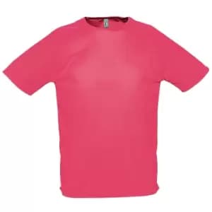 SOLS Mens Sporty Short Sleeve Performance T-Shirt (3XL) (Neon Coral)