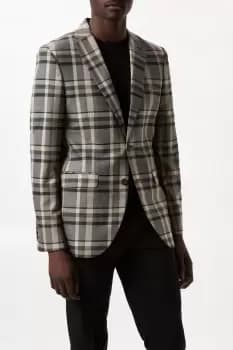 Slim Fit Brown Check Jacket