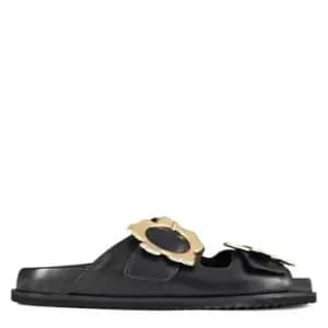 Ted Baker Flolah Buckle Mule Sliders - Black