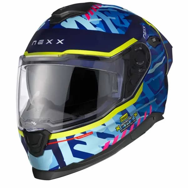 Nexx Y.100R Urbangram Indigo Blue Matt Full Face Helmet Size 2XL