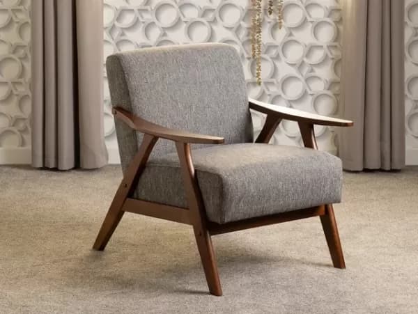 Seconique Kendra Grey Fabric Accent Chair