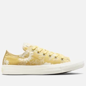 Converse Womens Chuck Taylor All Star Hybrid Floral Ox Trainers - Saturn Gold/Egret/Saturn Gold - UK 4