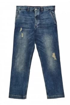 Mens French Connection Track Denim Loose Jeans Blue