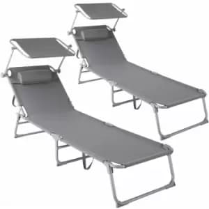 2 Chloe Sun Loungers - grey - grey