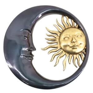 Celestial Bodies Sun and Moon Wall Plaque