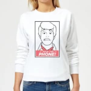 Scooby Doo Hold The Phone Womens Sweatshirt - White - L