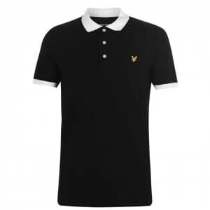 Lyle and Scott Contrast Collar Polo Shirt - Blk/Wht Z893